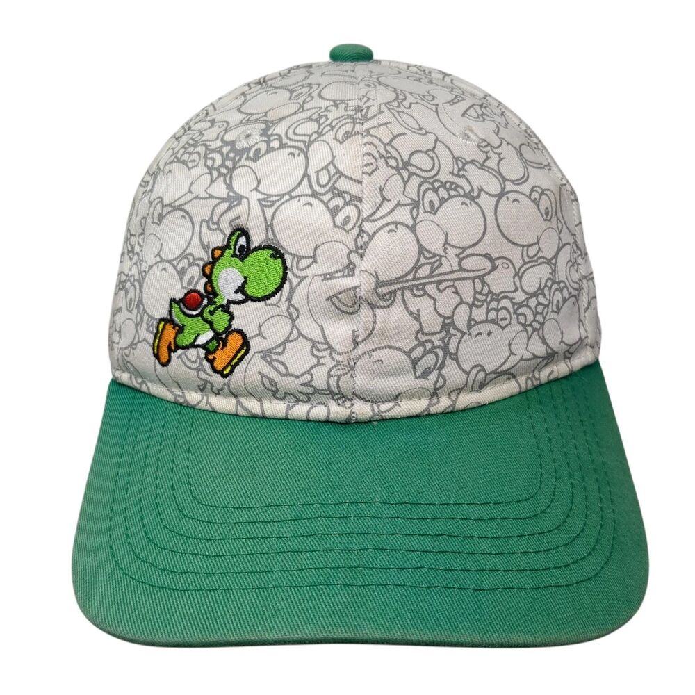 Nintendo Super Mario Bros Yoshi Snapback Brimmed Hat Cap Green Adjustable
